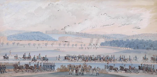 Parade der kaiserlichen Armee vor Schloss Schönbrunn